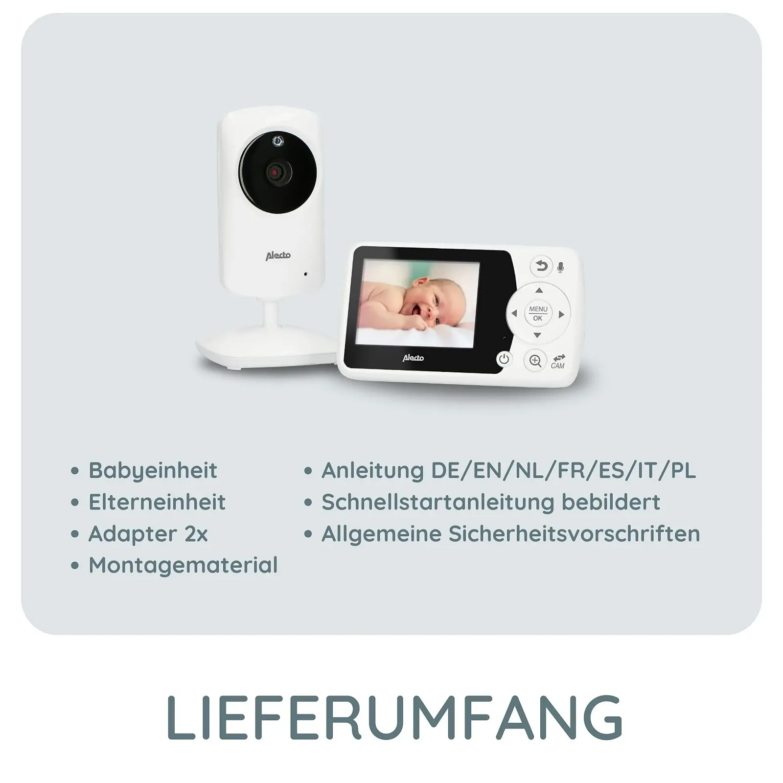 Відеоняня Alecto DVM-64 Wireless Night Vision Intercom High Range White, фото №8 Відеоняня Alecto DVM-64 Wireless Night Vision Intercom High Range White, фото №8