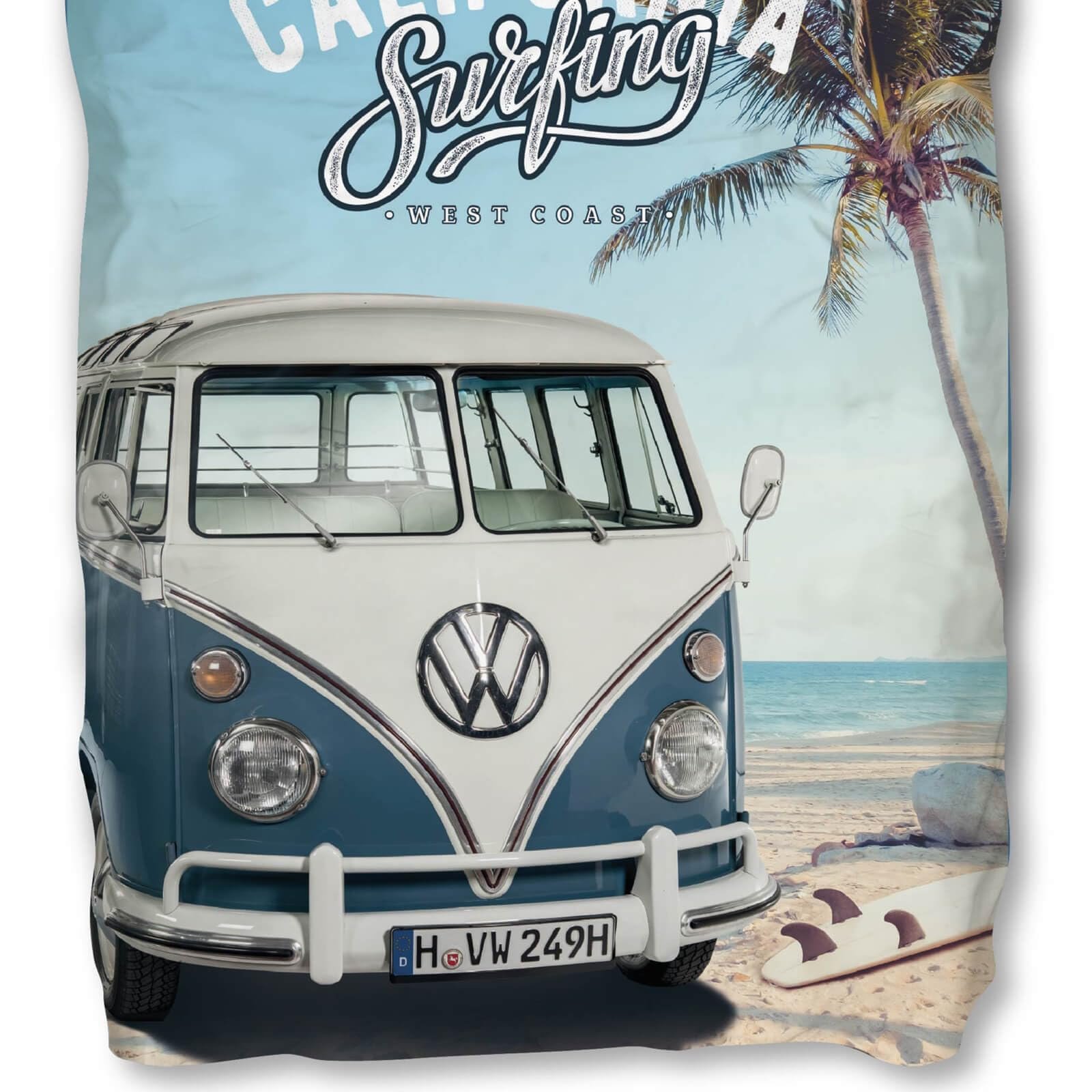 Постільна білизна SkyBrands Volkswagen VW Bulli T1 California Surfing Blue Renforcé, 135 см x 200 см, фото №3