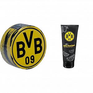 Набор Магическое полотенце и Гель для душа 2-в-1 Borussia Dortmund BVB BVB 09 60 x 30 см, 200 мл, Хлопок Черный/Желтый - Фото 1