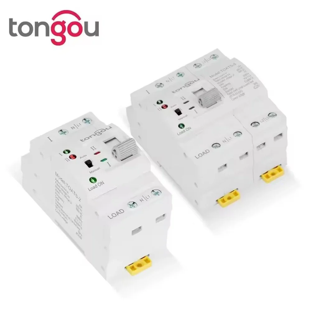 Автомат ввода резерва TONGOU TOATS-2 2P 63A 220V АВР переключатель, фото №4 Автомат ввода резерва TONGOU TOATS-2 2P 63A 220V АВР переключатель, фото №4