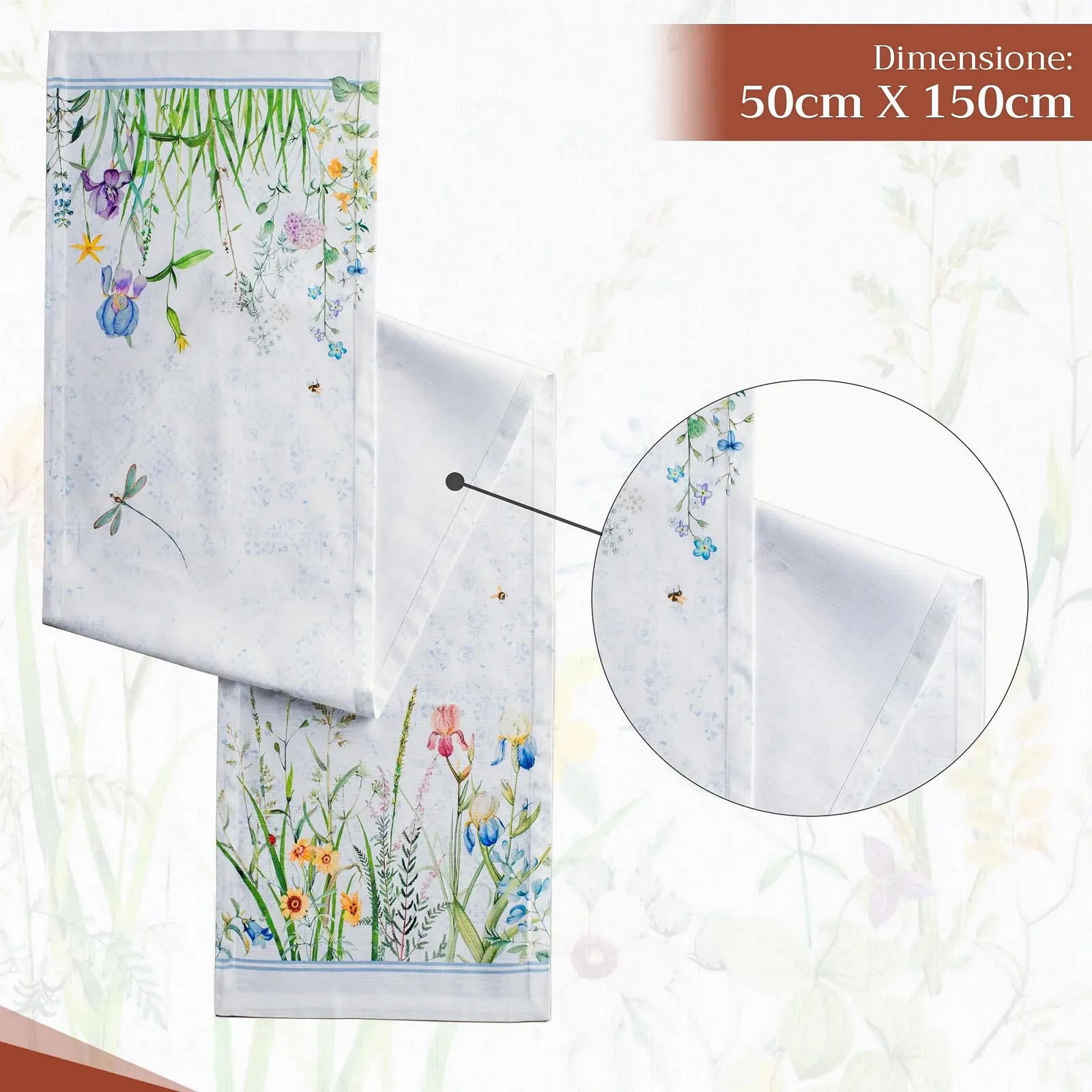 Ранер на стіл Maison d' Hermine Fleurs De Mai Spring/Summer 100% бавовна 50 см x 150 см, фото №4 Ранер на стіл Maison d' Hermine Fleurs De Mai Spring/Summer 100% бавовна 50 см x 150 см, фото №4