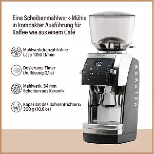 Кофемолка электрическая Baratza Vario+ 230V с плоскими керамическими жерновами, таймером и держателем портафильтра программируемая, индивидуальные настройки портафильтр, эспрессо черный synthetic.ua - Фото 1