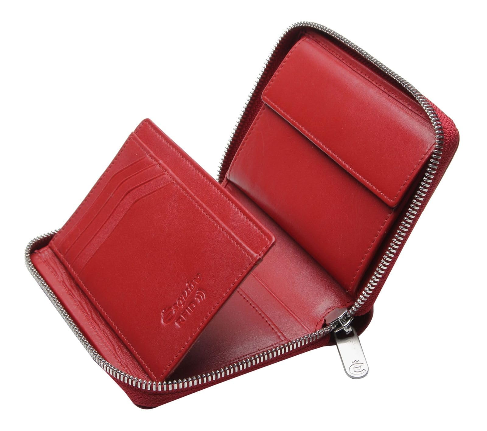 Кошелек на молнии Esquire Silk 02 Красный, красный, Modern, фото №3