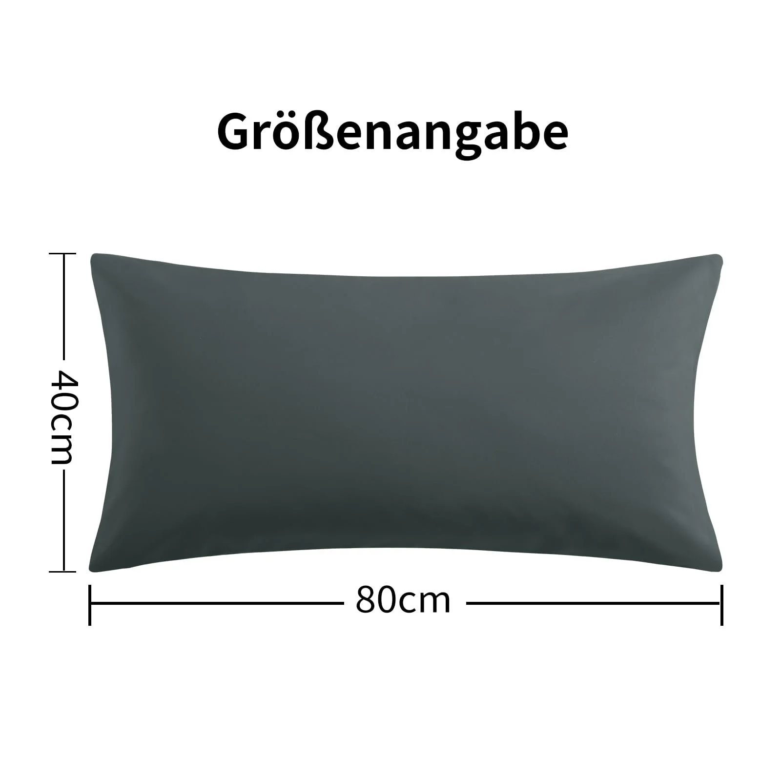 Наволочка RUIKASI 40 x 80 см, Сірий, Набір з 2, фото №7 Наволочка RUIKASI 40 x 80 см, Сірий, Набір з 2, фото №7