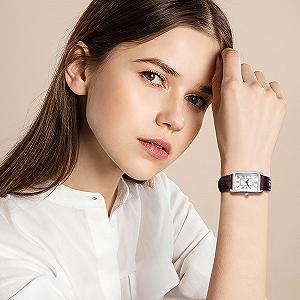 Женские часы JewelryWe Кожаные Прямоугольные Винтажные Аналоговые Кварцевые Черные/Коричневые synthetic.ua - Фото 1