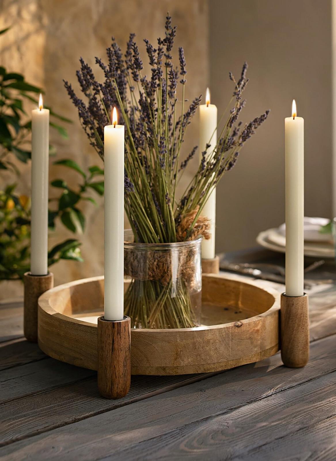 Подсвечник Dekoleidenschaft Mango Wood Tray для 4 свечей, фото №7 Подсвечник Dekoleidenschaft Mango Wood Tray для 4 свечей, фото №7