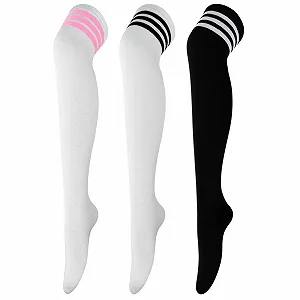 Гольфы DRESHOW в полоску выше колена (3 пары) - Фото 1