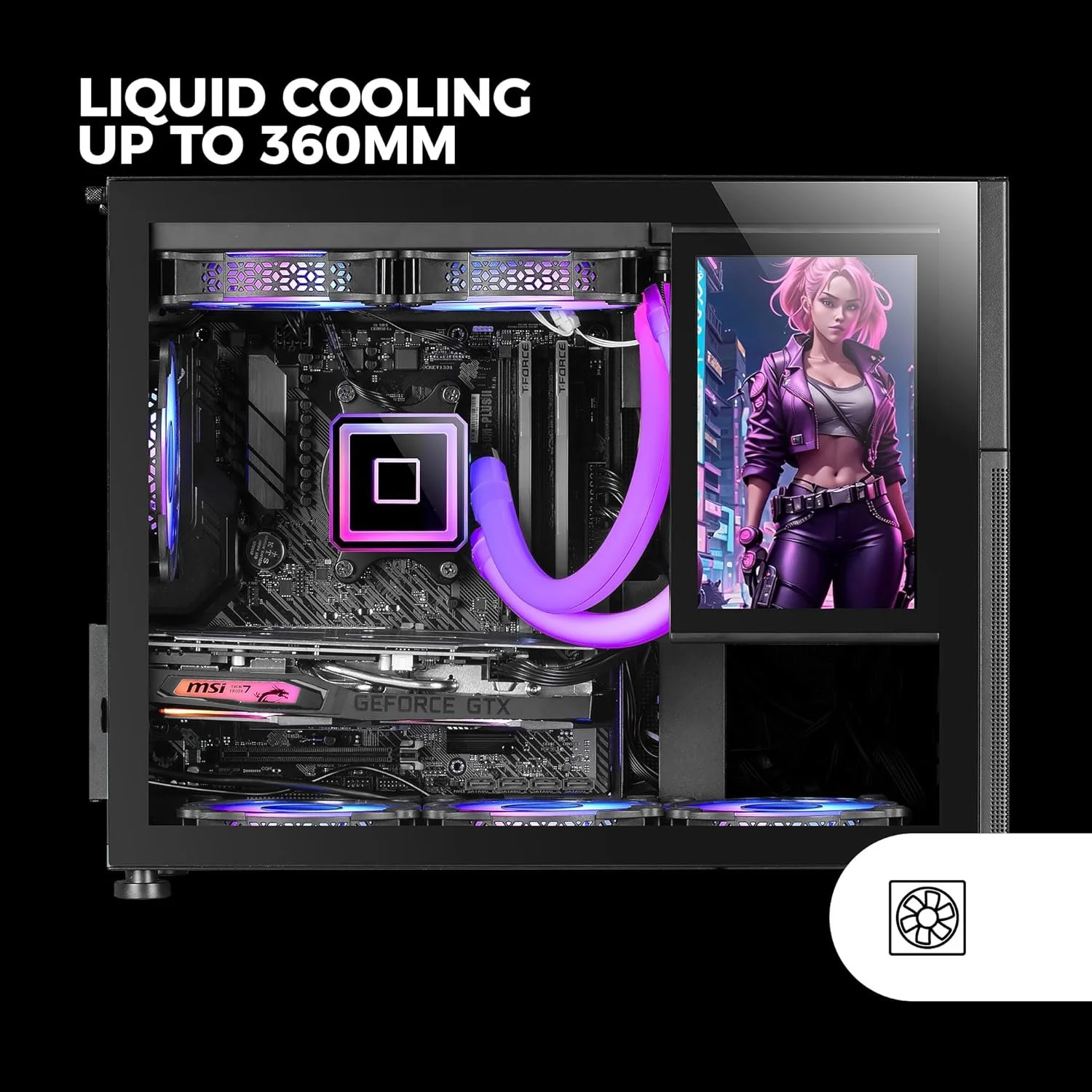 Корпус для ПК з LCD-дисплеєм 8'' Mars Gaming MC-LCD Чорний, фото №3
