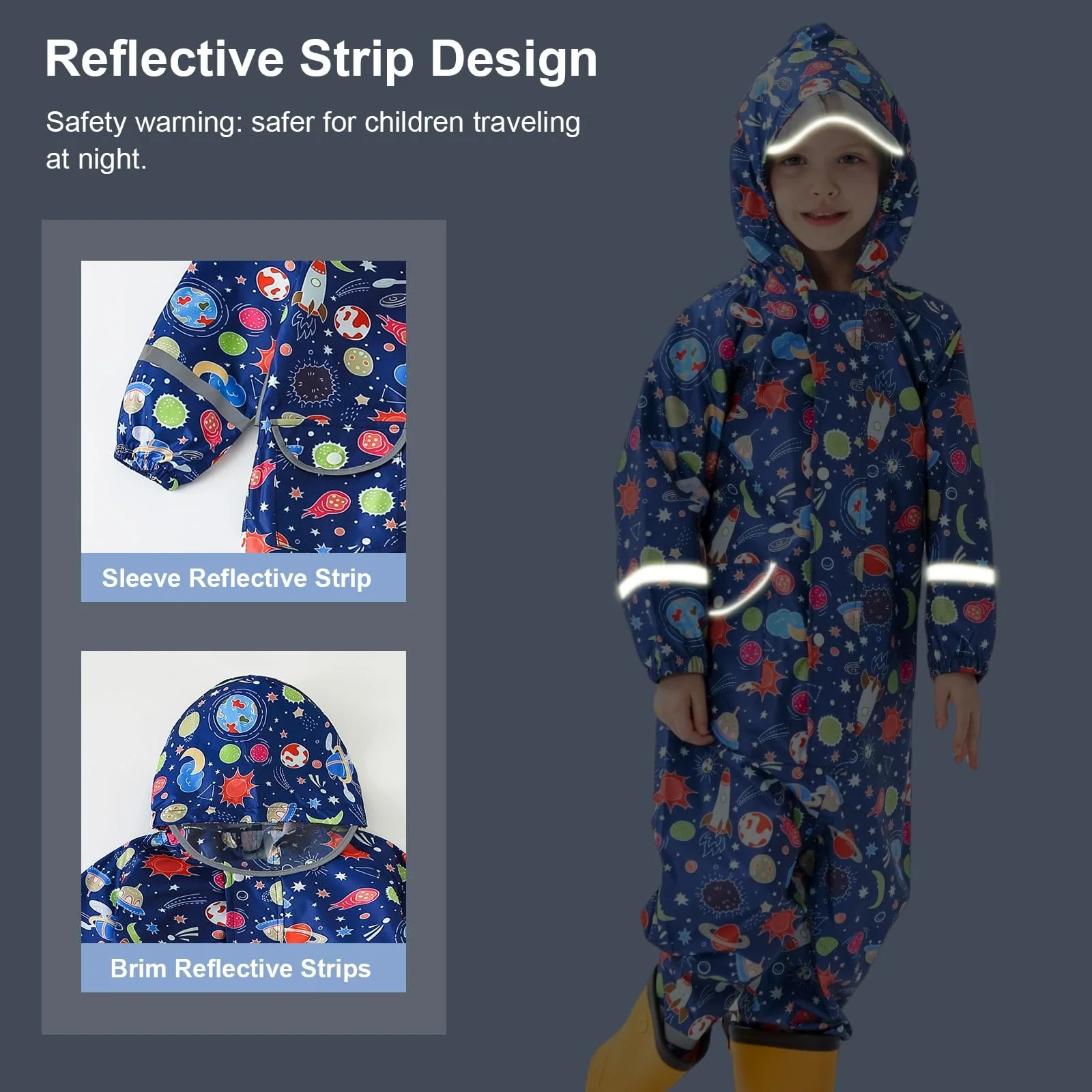 Дитячий дощовий костюм, дощовик для дівчаток та хлопчиків, суцільний дощовий одяг, фото №5 Дитячий дощовий костюм, дощовик для дівчаток та хлопчиків, суцільний дощовий одяг, фото №5