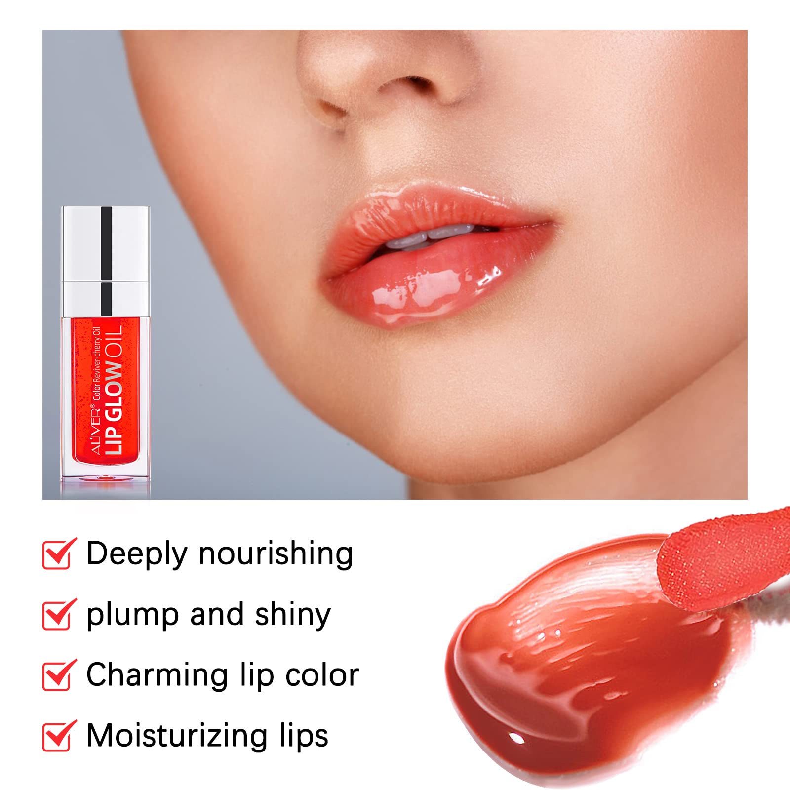 Блеск для губ Lips light увлажняющий объёмный стойкий питательный масло для губ с большой кистью глянцевый праймер (розово-коричневый), фото №4