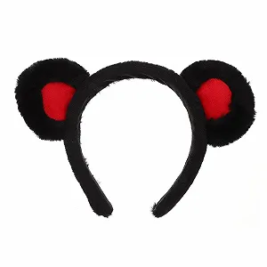 Обруч на голову Ведмежі Вушка Чорний Червоний - Фото 1