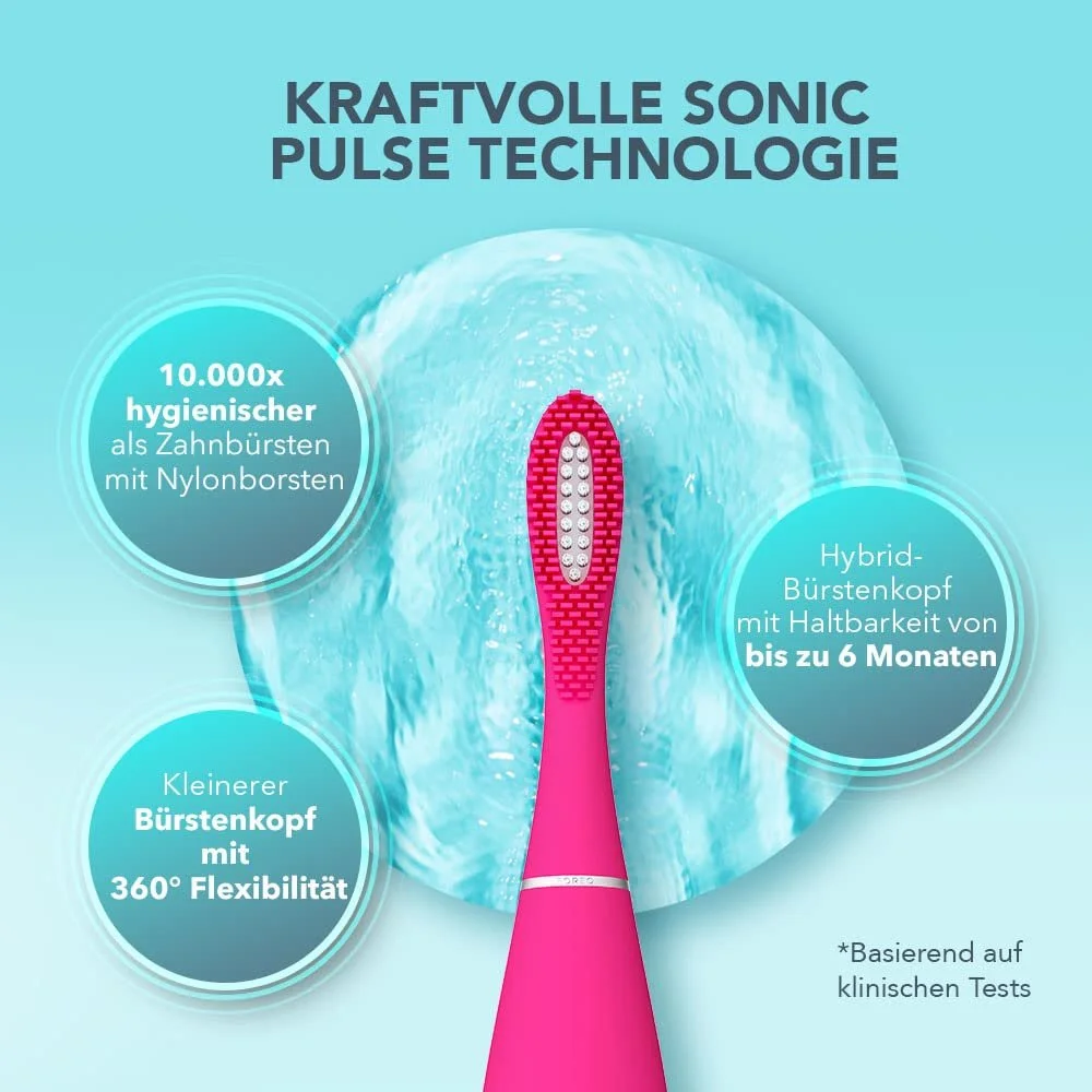 Электрическая зубная щетка FOREO ISSA mini 3 Wild Strawberry 4-в-1 звуковая силиконовая, фото №4