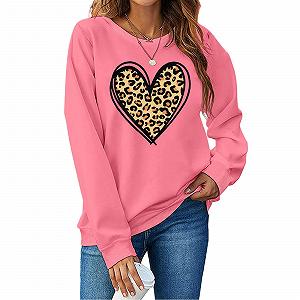 Женская толстовка Vhersily Леопардовый принт Сердце Длинный рукав synthetic.ua - Фото 1