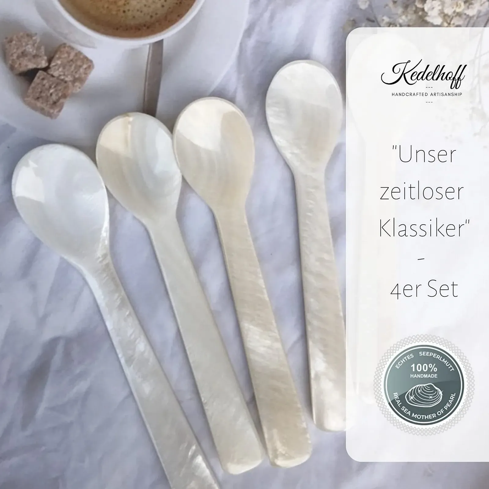 Ложка из натурального перламутра, икорная ложка ручной работы, перламутровая (натуральная), около 12 см, набор из 4 штук, фото №5 Ложка из натурального перламутра, икорная ложка ручной работы, перламутровая (натуральная), около 12 см, набор из 4 штук, фото №5