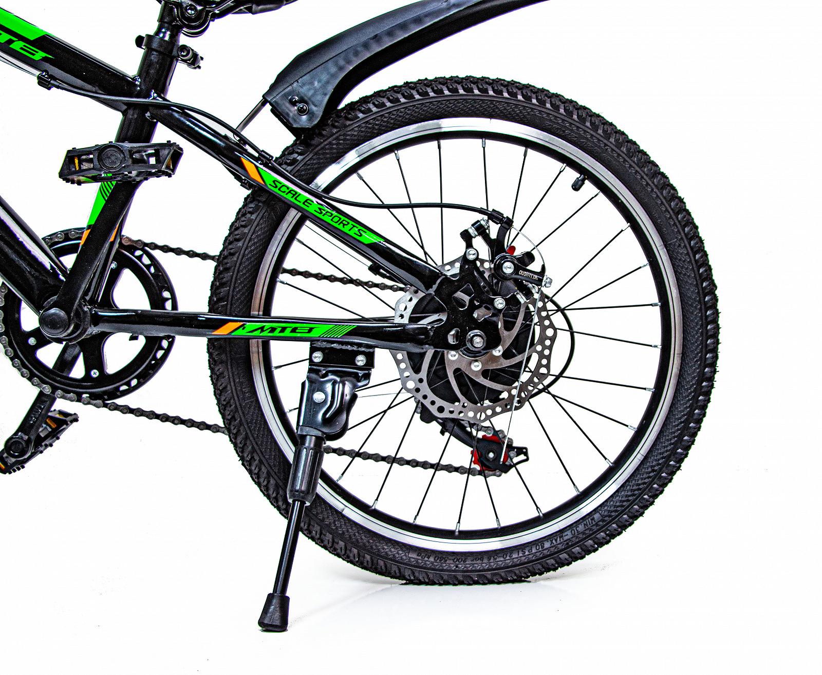 Дитячий велосипед 20 Scale Sports Green дисковий тормоз амортизатор 1332396243, фото №3