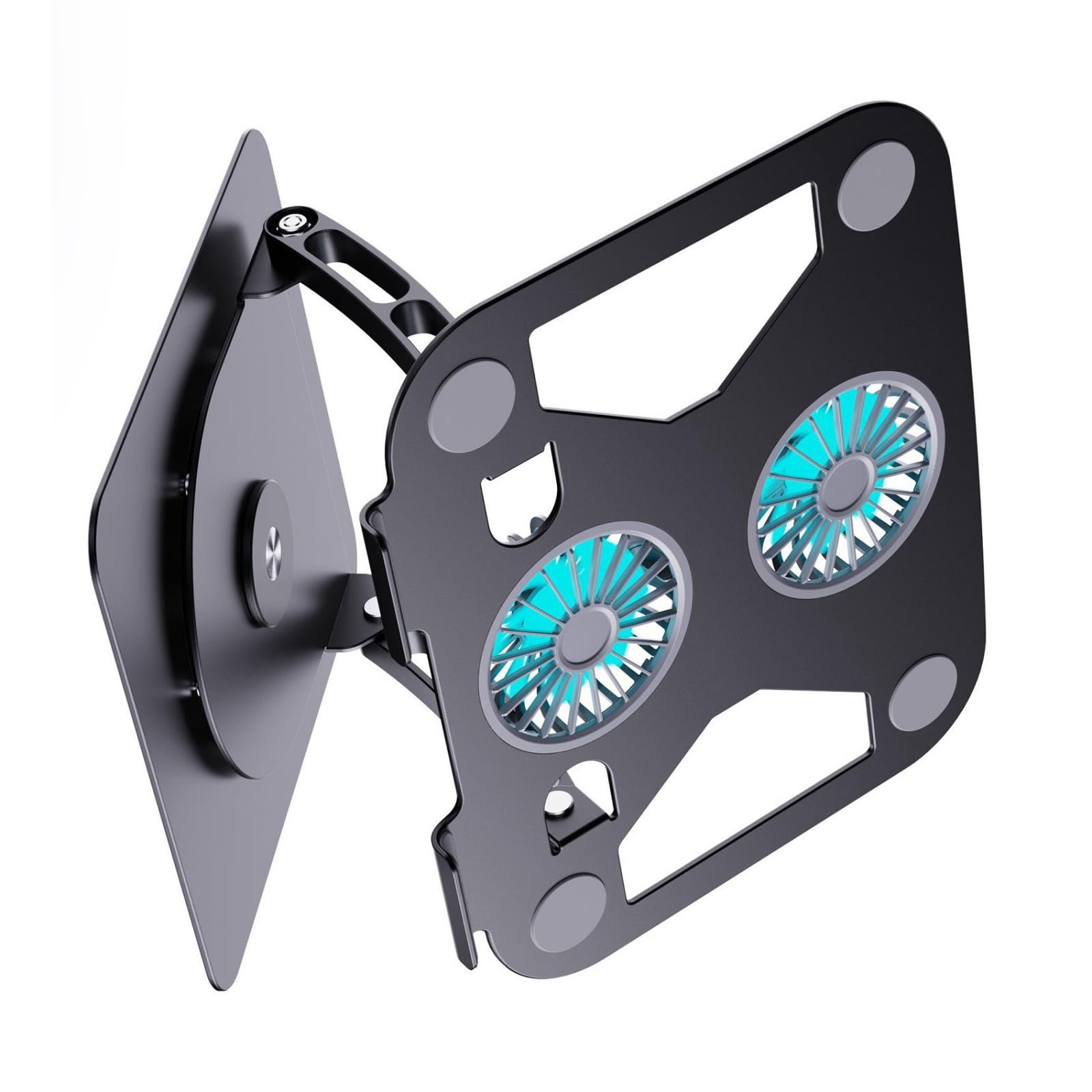 Підставка для ноутбуків та планшетів з 2 вентиляторами, складана та регульована по висоті, для пристроїв до 15,9 дюймів, фото №7