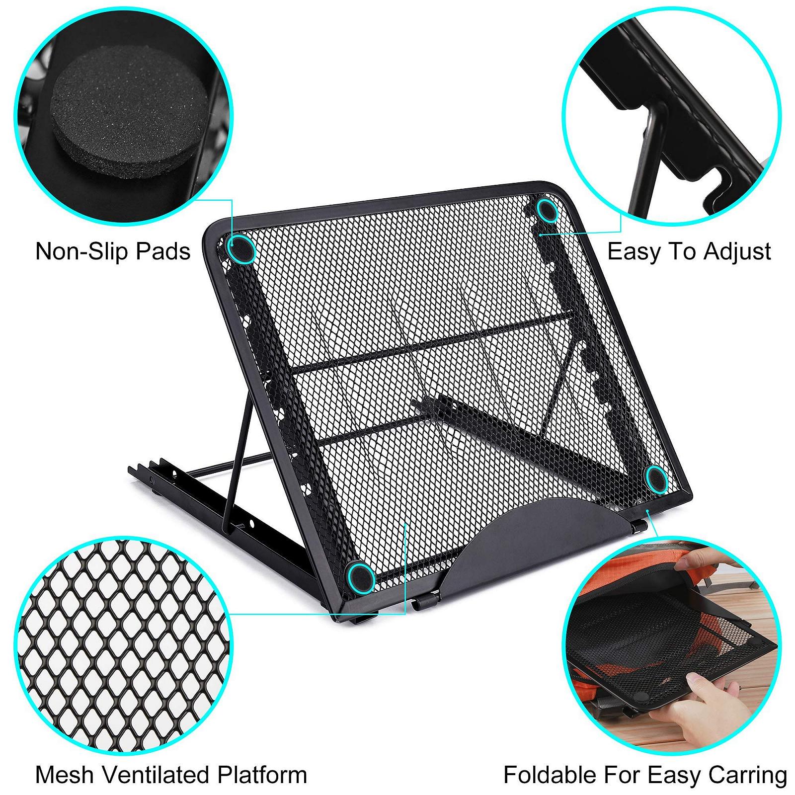 Підставка для ноутбука вентильована багатокутова складна нержавіюча сталь, фото №4