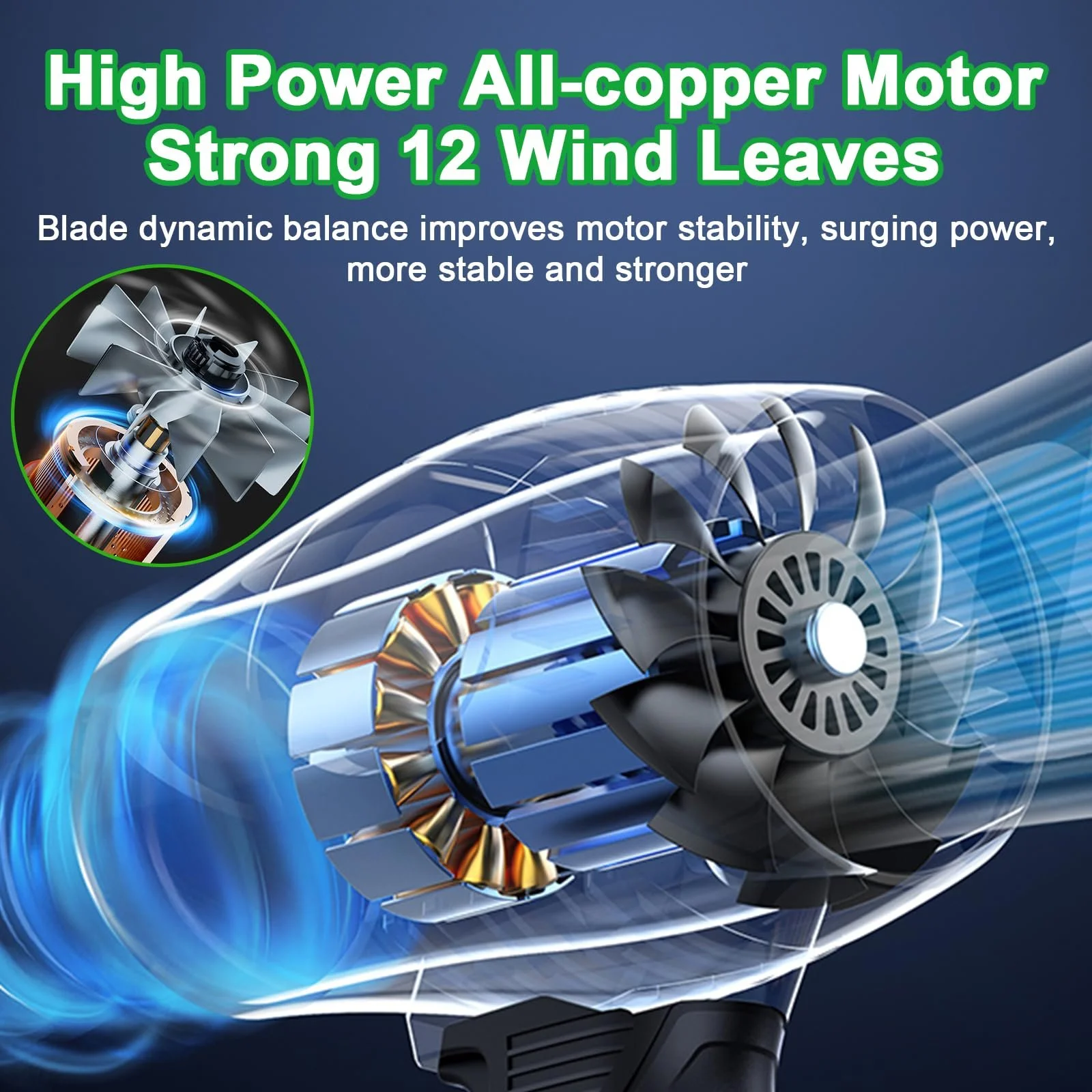 Електрична повітродувка Hulaiyaa 2 швидкості 35 000 rpm 2x 21 V 1500 mAh, фото №6 Електрична повітродувка Hulaiyaa 2 швидкості 35 000 rpm 2x 21 V 1500 mAh, фото №6