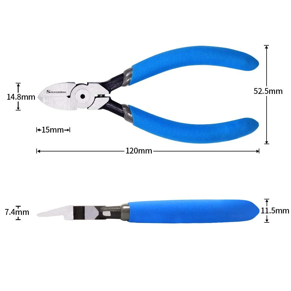 Бокорезы SPEEDWOX Мини диагональные 11,43 см для пластика, кусачки с углом, боковой кусачка, для резки проволоки, из высокоуглеродистой стали, с высоким рычагом и пружиной, фото №5 Бокорезы SPEEDWOX Мини диагональные 11,43 см для пластика, кусачки с углом, боковой кусачка, для резки проволоки, из высокоуглеродистой стали, с высоким рычагом и пружиной, фото №5
