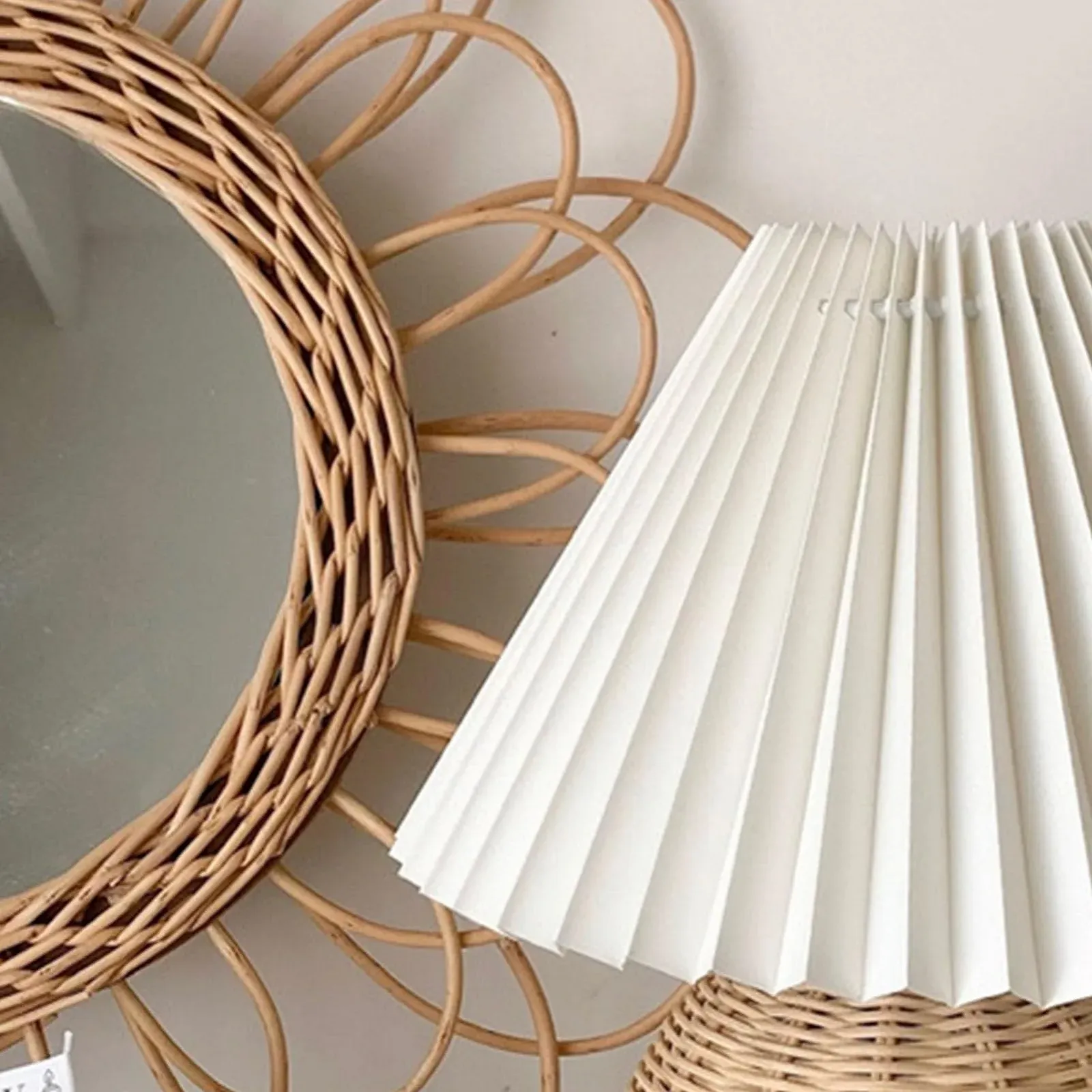 Настільна лампа Srliya Folding Rattan Vintage Mini, фото №8