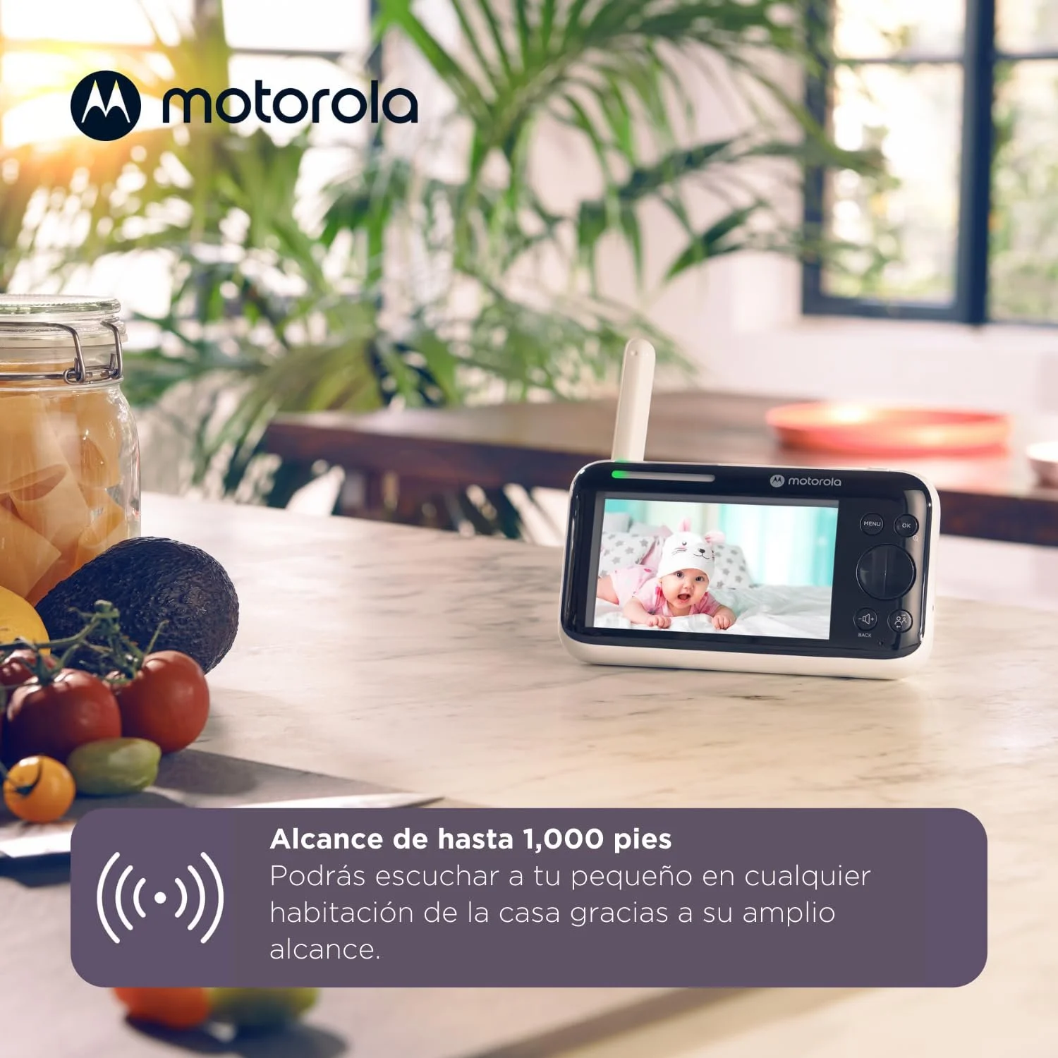 Відеоняня Motorola Nursery PIP1500 Connect 5.0" WiFi Нічне бачення Full HD 1080p, фото №3