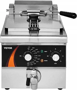 Профессиональная электрическая фритюрница VEVOR 3000 Вт 8,5 л с корзиной synthetic.ua - Фото 1