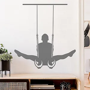 Наклейка на стіну Orafol Гімнастичні кільця Фігури атлетів Чорна - Фото 1