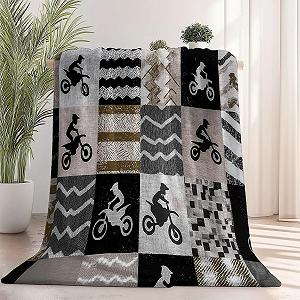 Фланелева Покривало 180 x 220 см, Нейтральний картатий візерунок - Фото 1