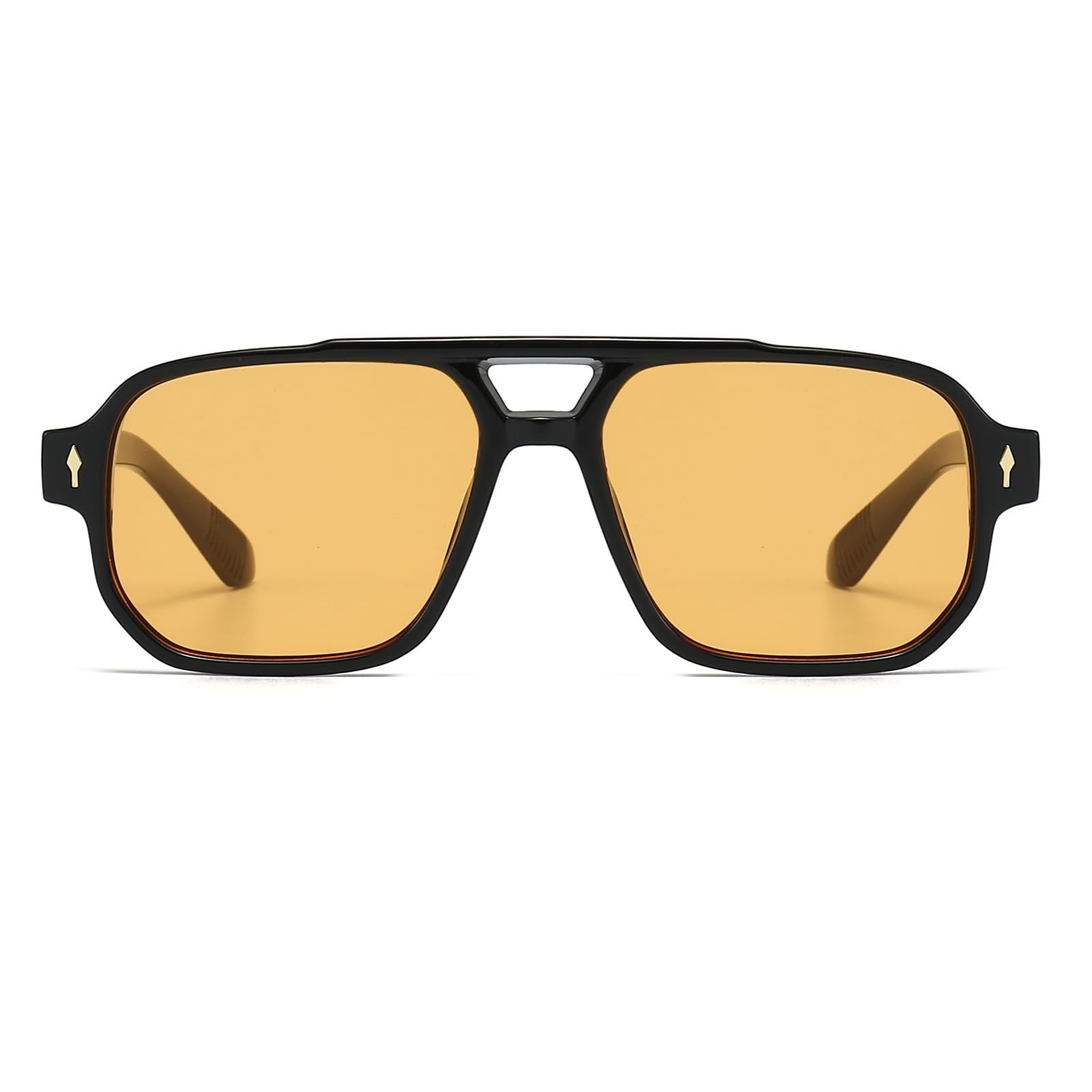 Сонцезахисні окуляри Авіатор YAMEIZE Ретро Прямокутні з подвійним мостом, фото №3