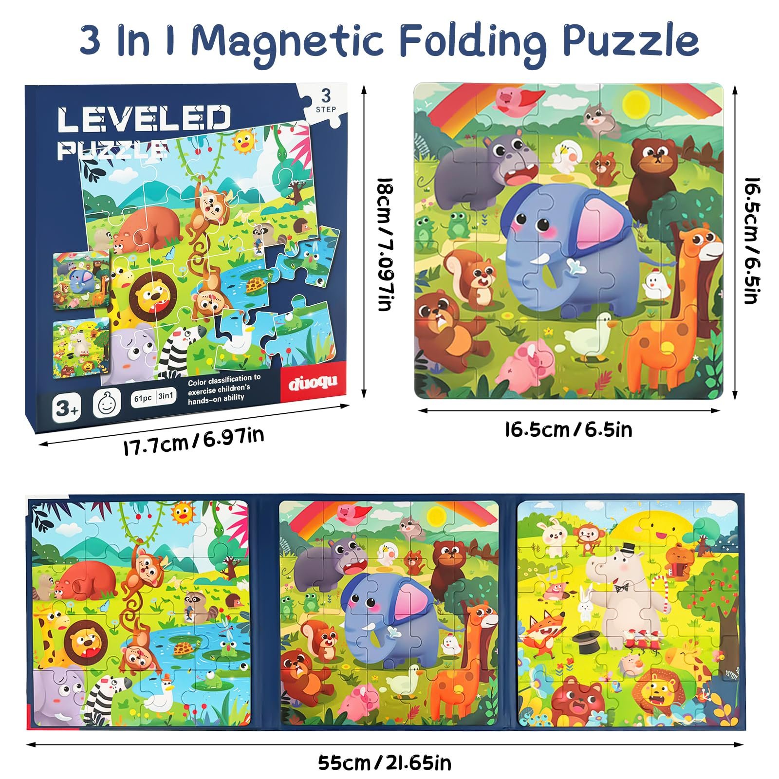 Пазл магнітний 3-в-1 Ліс 16-20-25 деталей Книга-пазл для подорожей, фото №7