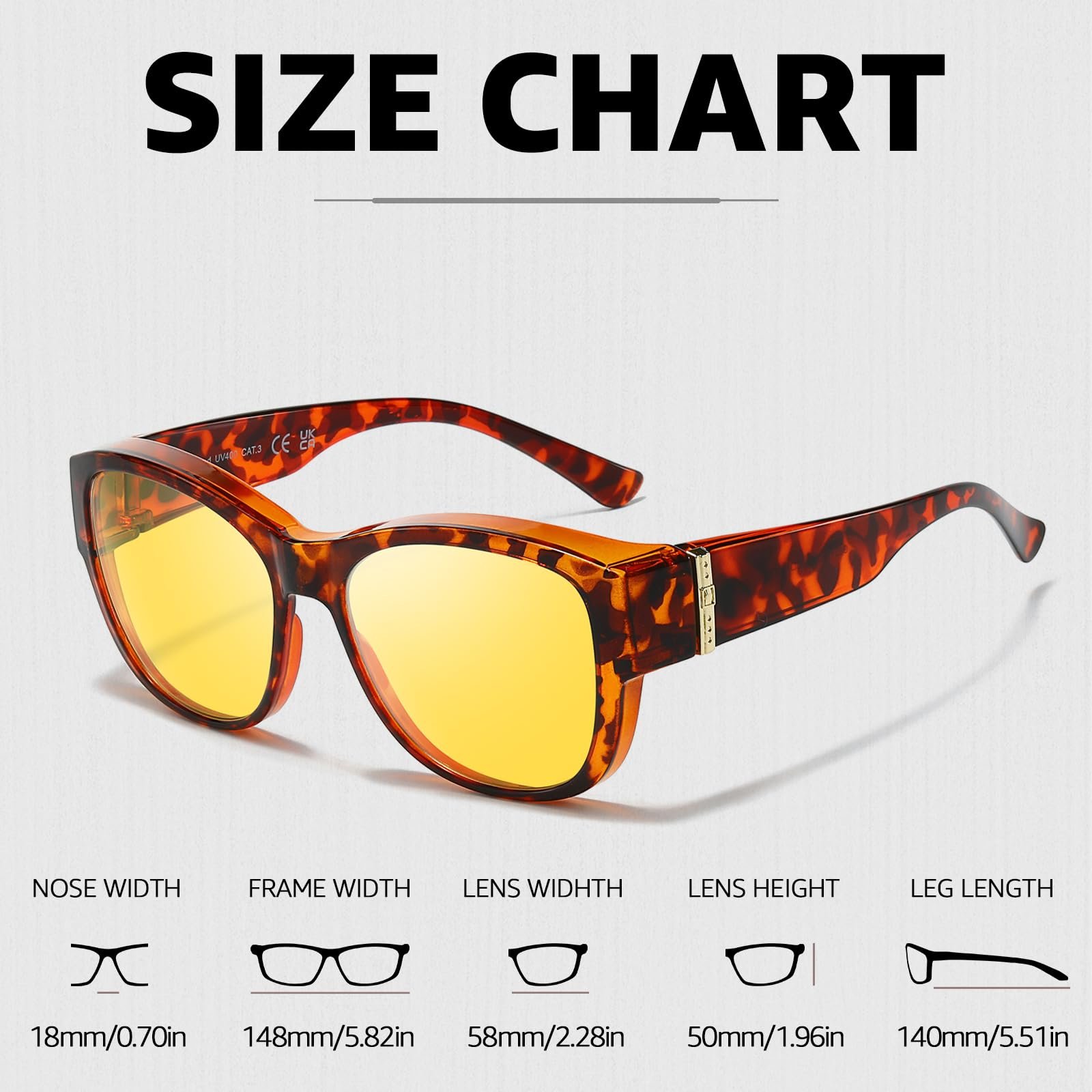 Антиблікові окуляри для водіння вночі Myiaur, жовті лінзи, TR90, фото №5