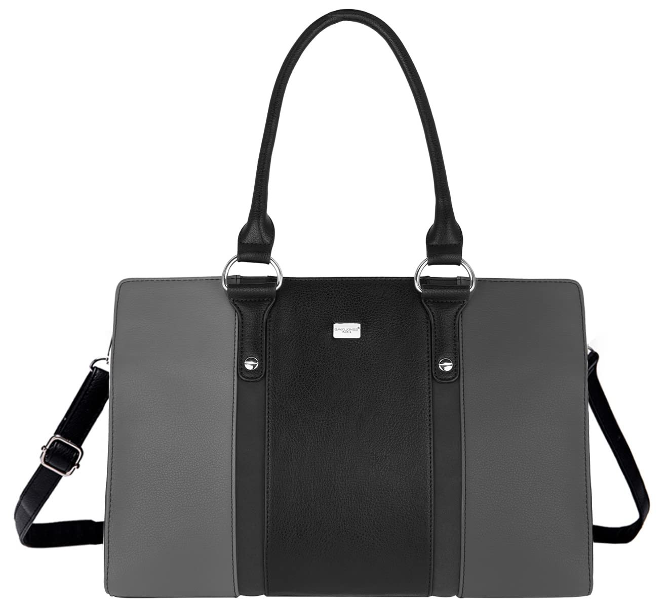 Сумка с ручками David Jones Большая Тоут, искусственная кожа PU, серый, фото №1