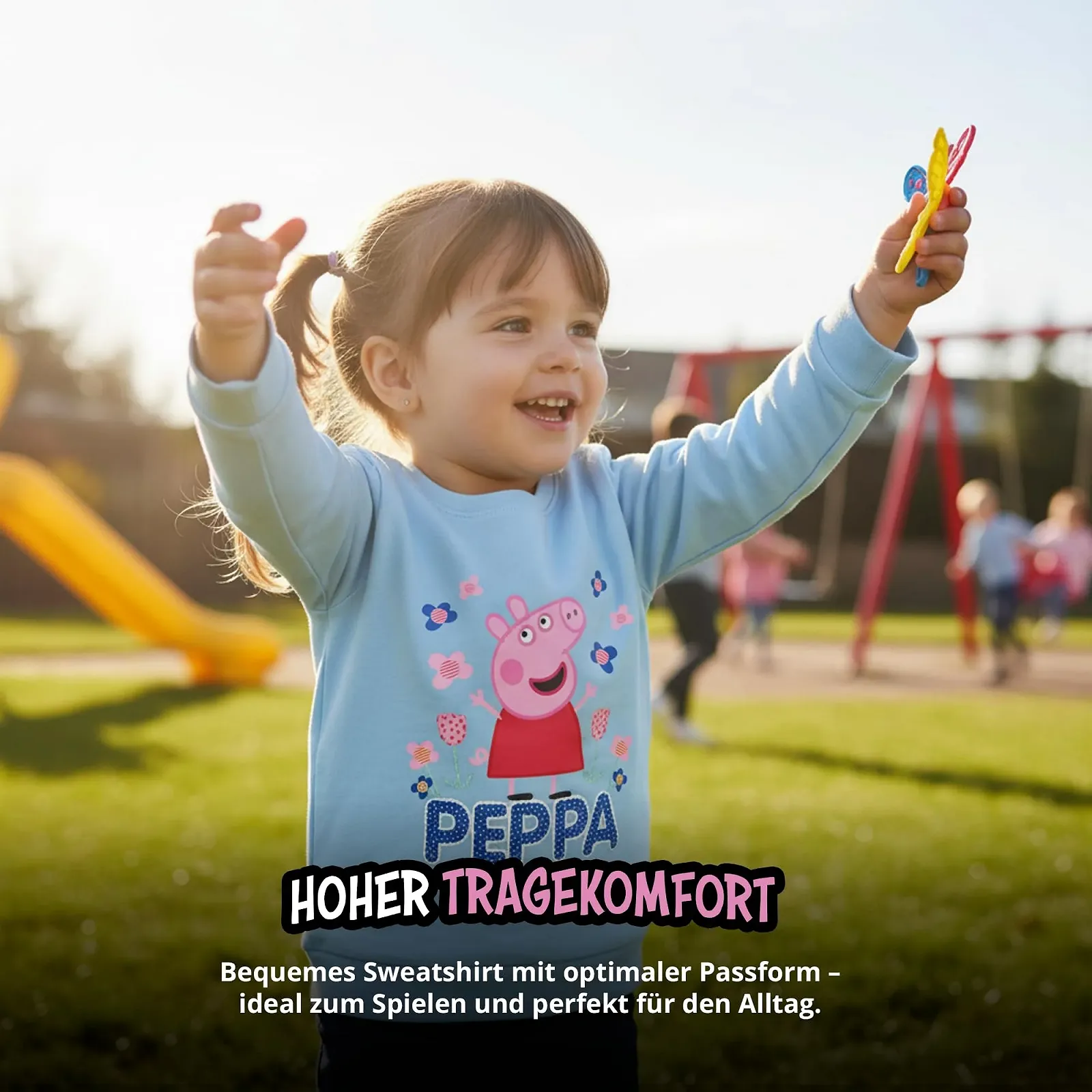 Світшот United Labels Peppa Pig для дівчат дитячий, синій, фото №4