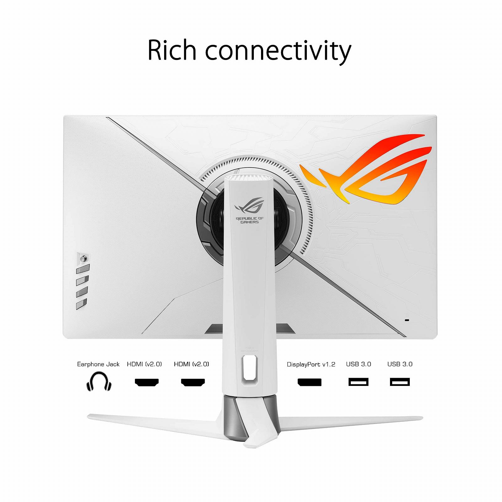 Монітор ASUS ROG Strix XG27AQ-W Ігровий 27 дюймів WQHD 170Hz 1ms GtG G-Sync білий, фото №6