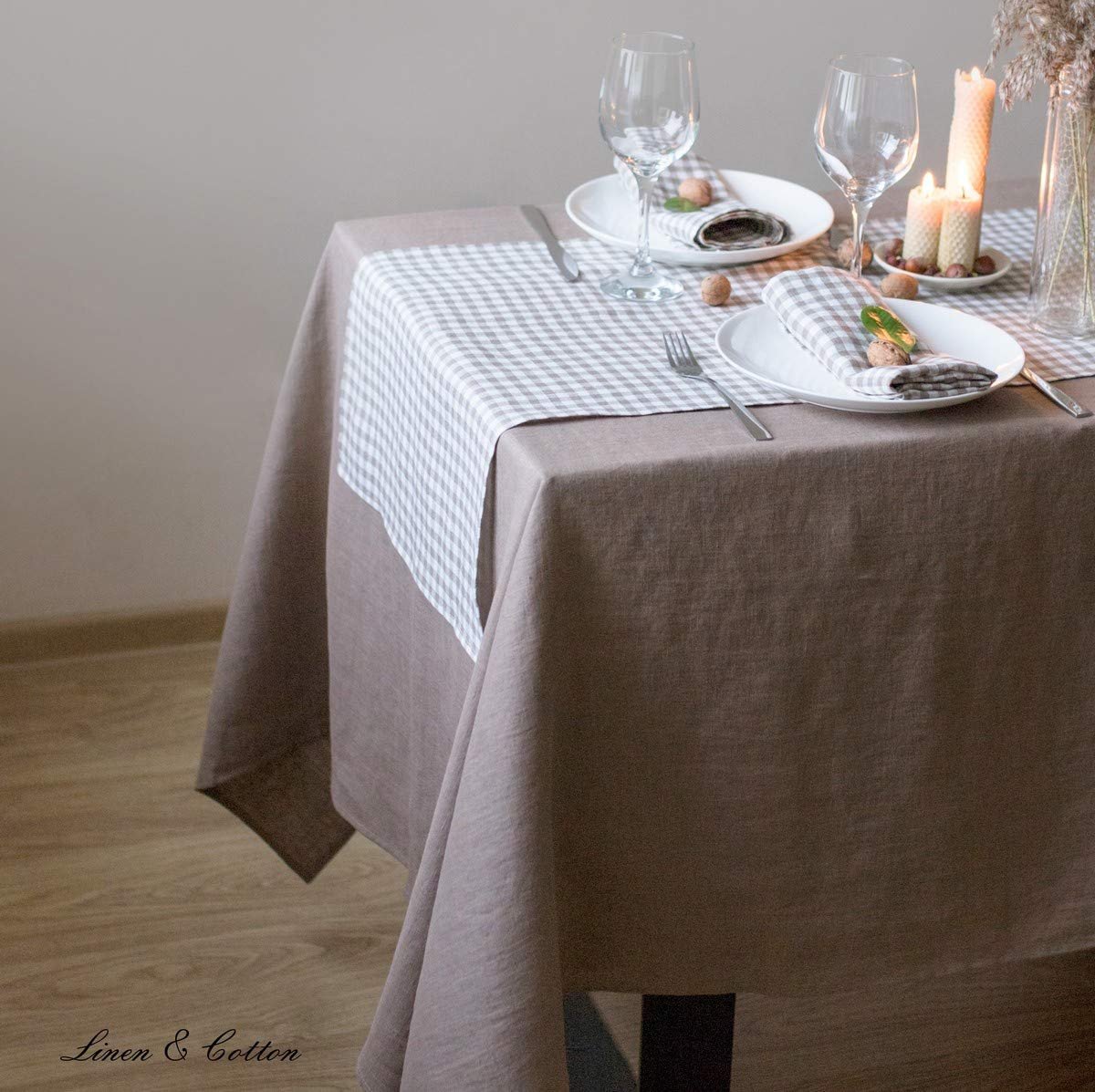Скатертина Linen & Cotton Hygge 100% льон 140 x 200 см лляна, фото №4