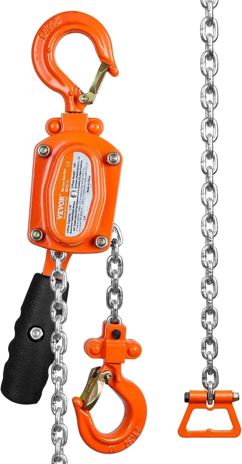 Ручний ланцюговий таль VEVOR HX0.25-3 / 0.25 т / 2.8 м / Помаранчевий, фото №2 Ручний ланцюговий таль VEVOR HX0.25-3 / 0.25 т / 2.8 м / Помаранчевий, фото №2