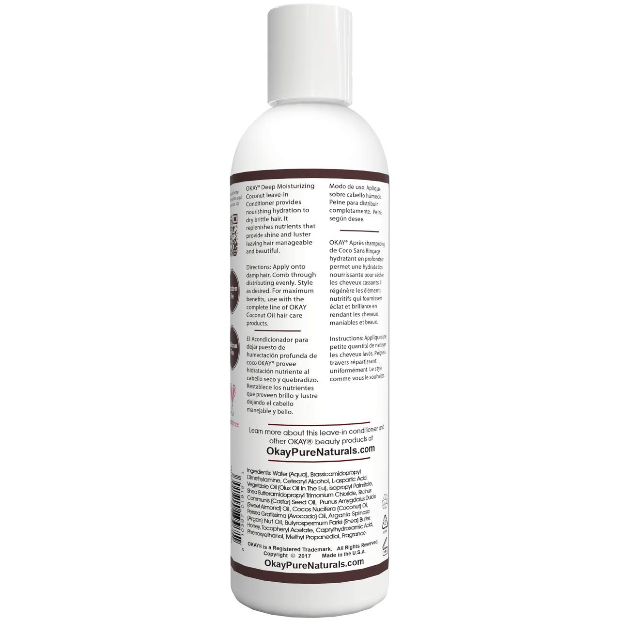 Кондиціонер Okay OKAY Coconut Oil Deep Moisturising Leave-in 8 унцій, фото №2