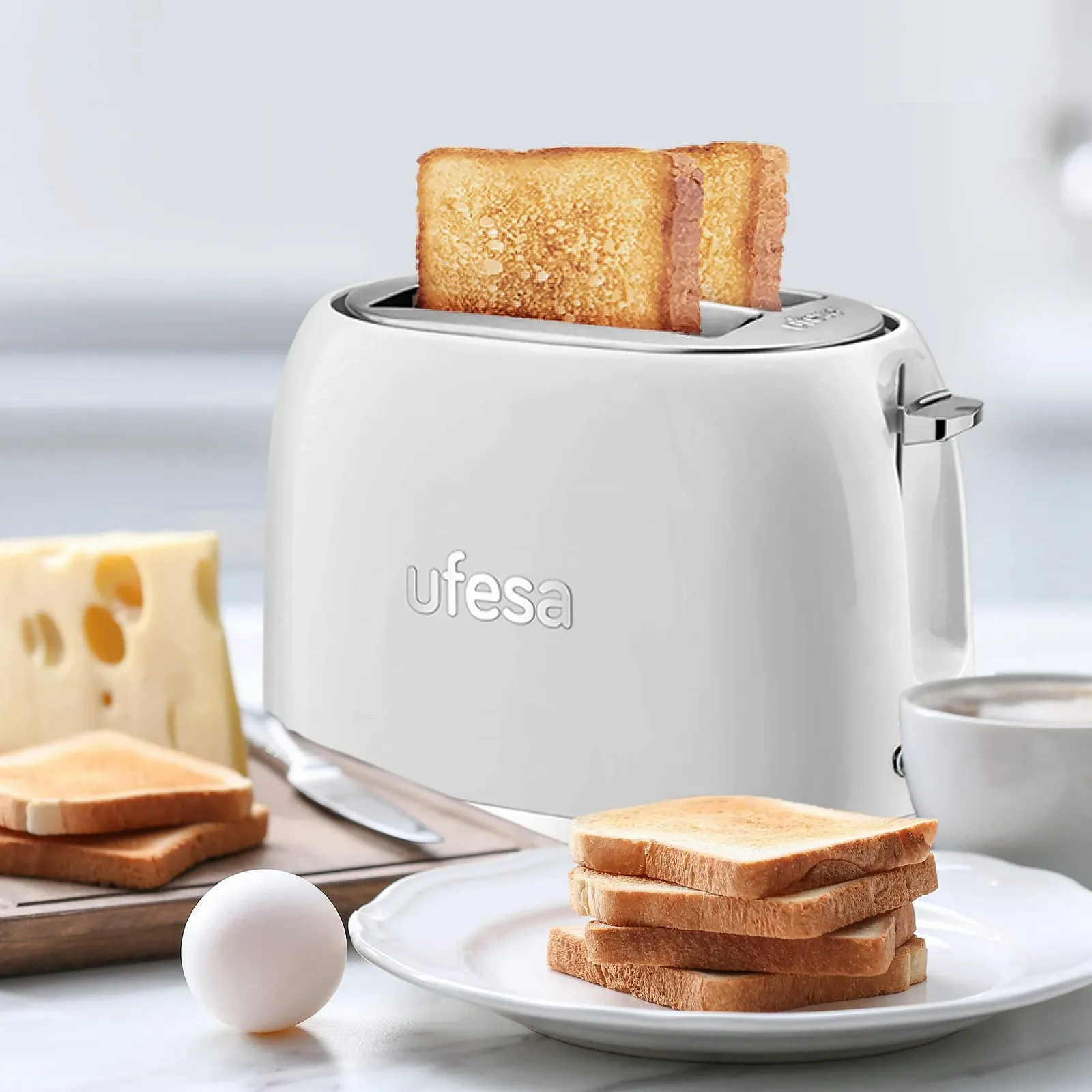 Тостер Ufesa Retro Classic Pinup Vintage Design, 2 скибочки, 850 Вт, білий, фото №4 Тостер Ufesa Retro Classic Pinup Vintage Design, 2 скибочки, 850 Вт, білий, фото №4