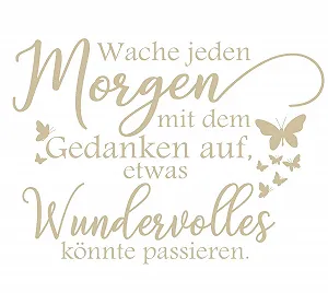 Наклейка на стіну timalo 11001-Beige-G-80x58 "Wache jeden Morgen..." 80 x 58 см Бежева synthetic.ua - Фото 1