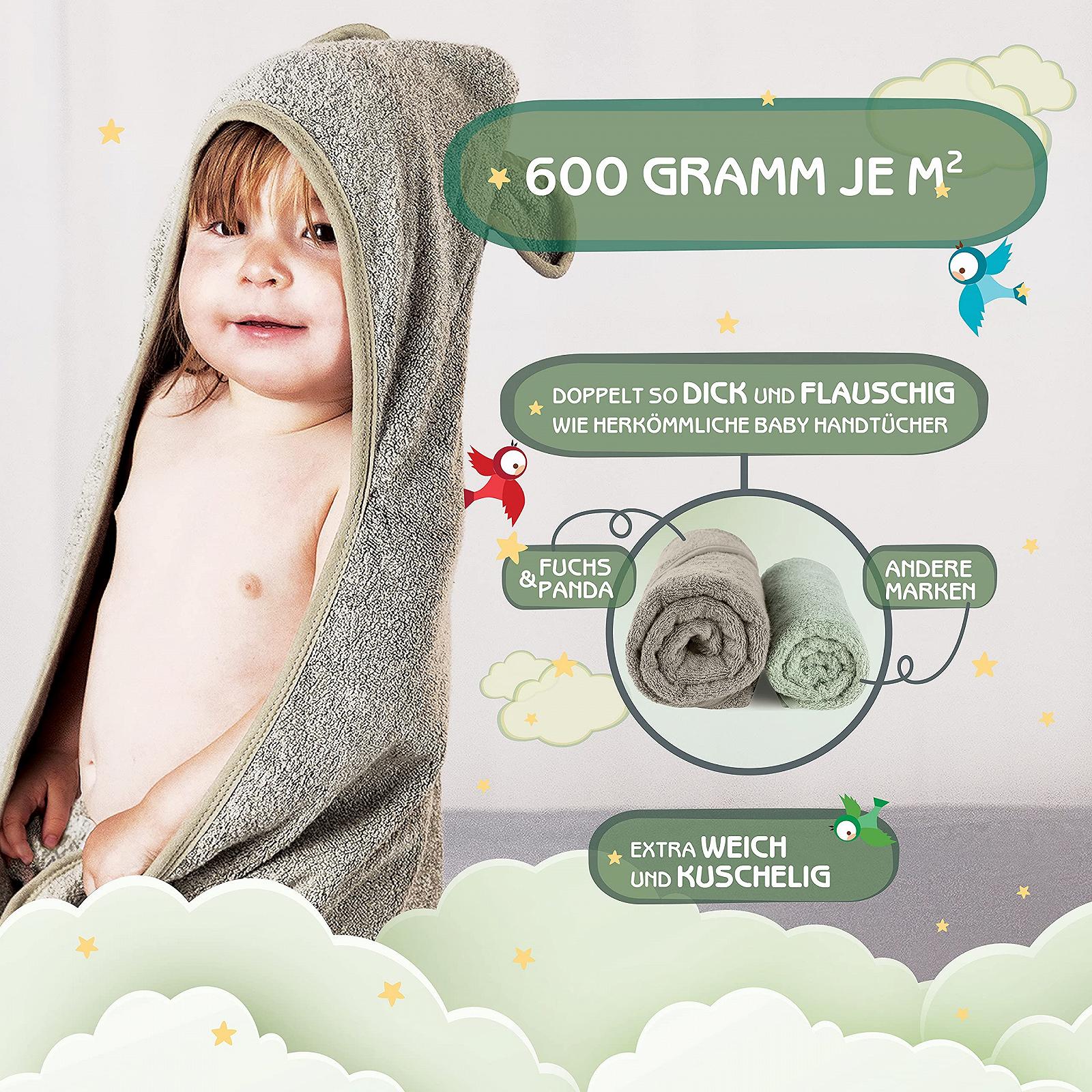 Рушник з капюшоном ® Baby Extra Thick, Warm & Soft 75 x 75 см, бамбук 100%, м'ятно-зелений, фото №3