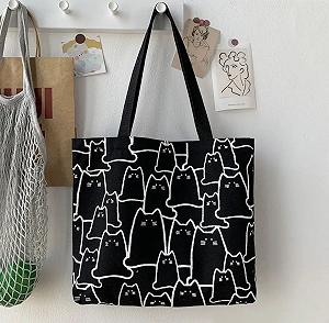 Модний чорний жіночий шоппер на плече synthetic.ua - Фото 1