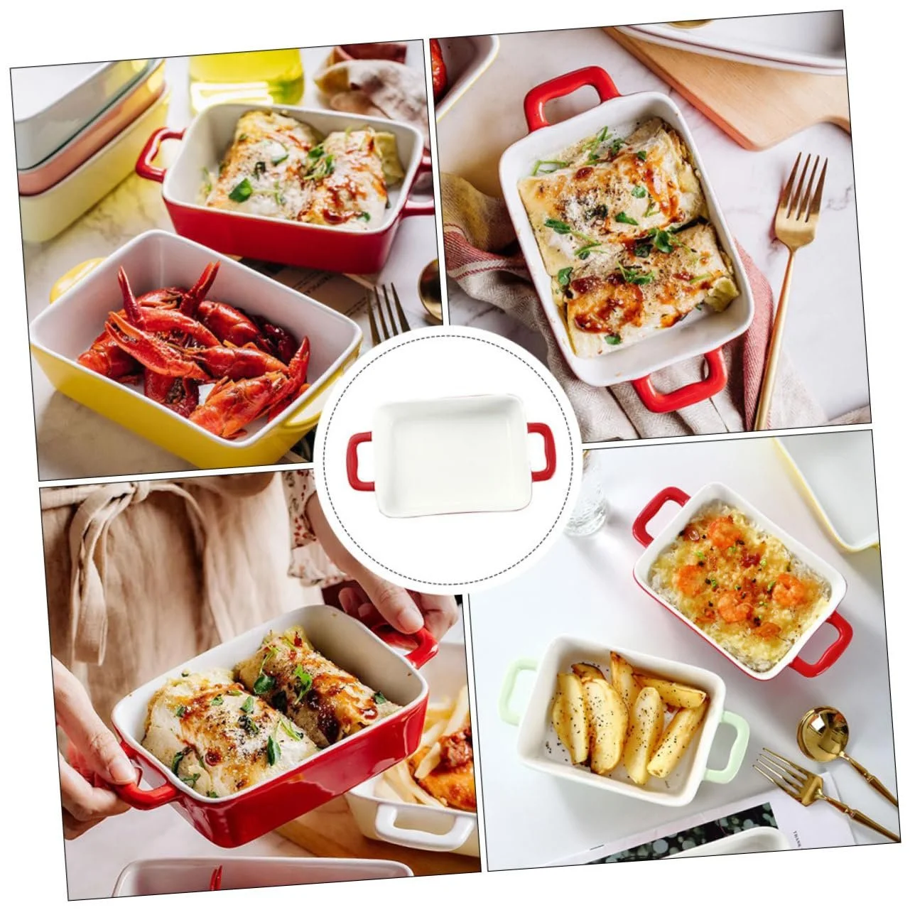 Форма для запекания Zerodeko керамическая с двумя ручками прямоугольная термостойкая, фото №7