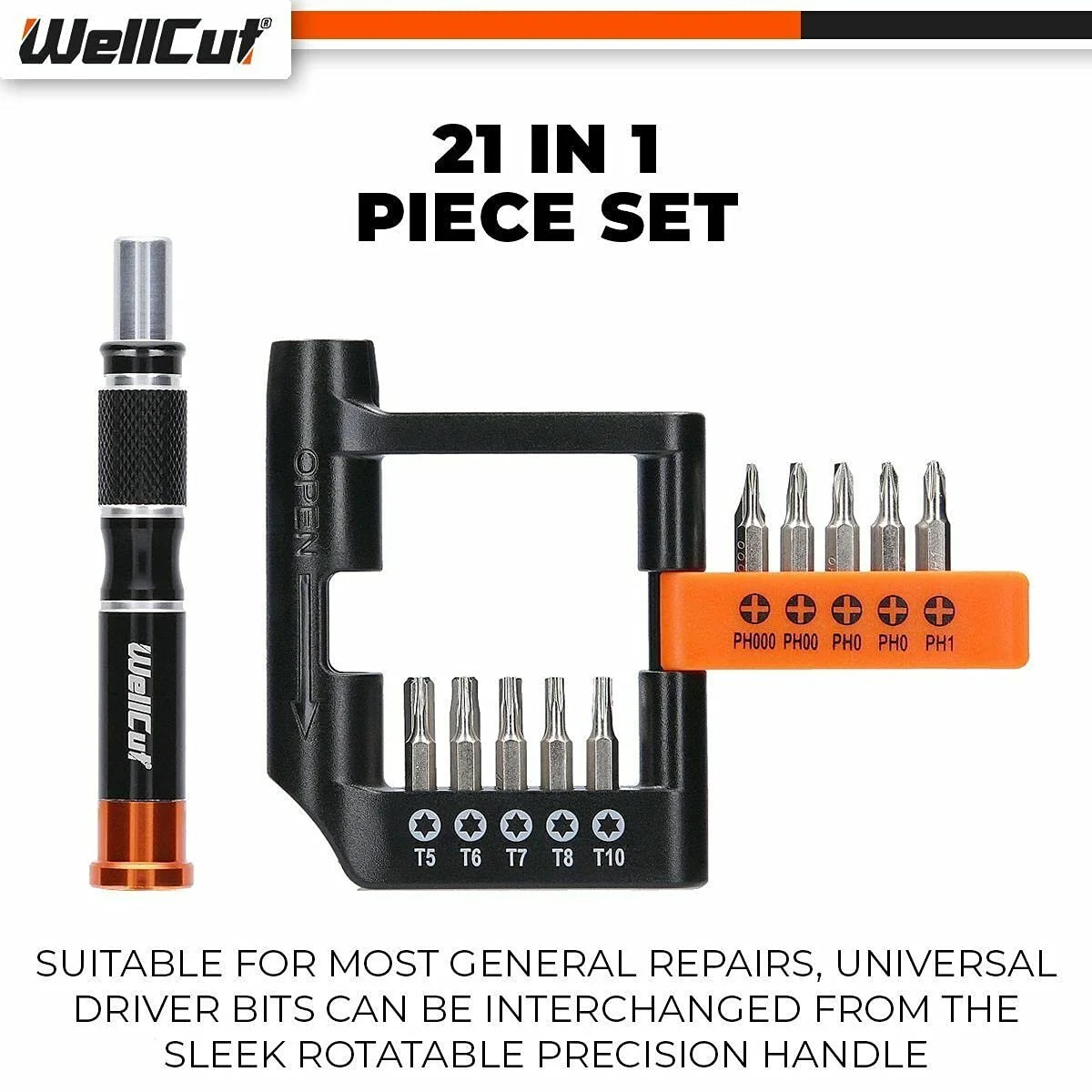 Набір викруток WellCut Precision Multipurpose Screwdriver Bit 20 x Bits, фото №3 Набір викруток WellCut Precision Multipurpose Screwdriver Bit 20 x Bits, фото №3