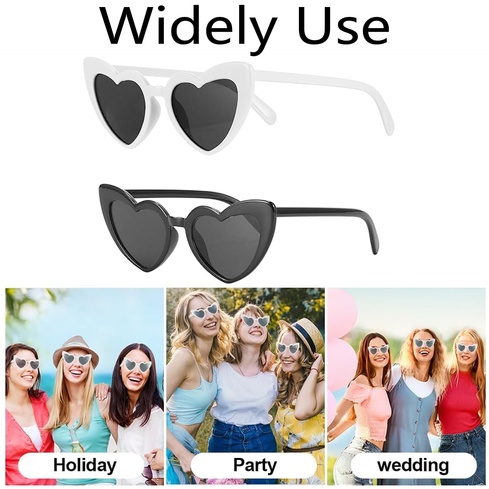 Солнцезащитные очки в форме сердца в стиле ретро Exsbtay (6 шт.), фото №6