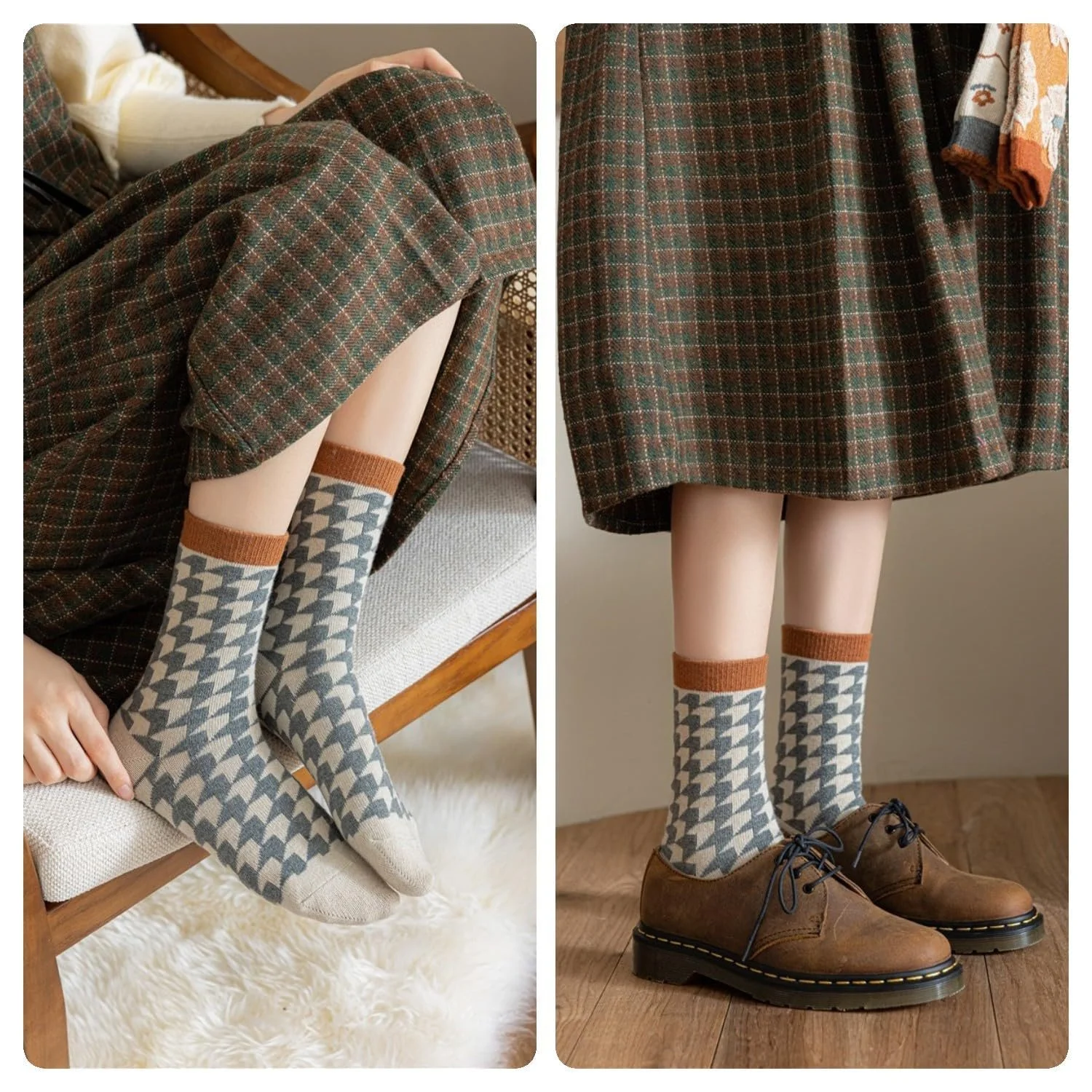 Шкарпетки Вовняні Жіночі В'язані Вінтажні Милі Квіткові Шкарпетки-сліди Осінні Подарунки 5/10 пар, фото №8 Шкарпетки Вовняні Жіночі В'язані Вінтажні Милі Квіткові Шкарпетки-сліди Осінні Подарунки 5/10 пар, фото №8