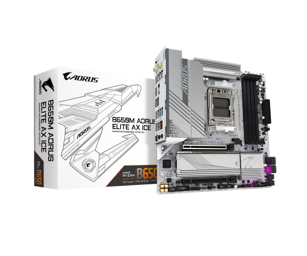 Материнська плата Gigabyte B650M Aorus Elite AX Ice Socket AM5, фото №1