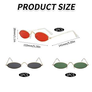 Сонцезахисні окуляри YSJCHEBS Овальні Ретро Металеві Золота оправа synthetic.ua - Фото 1