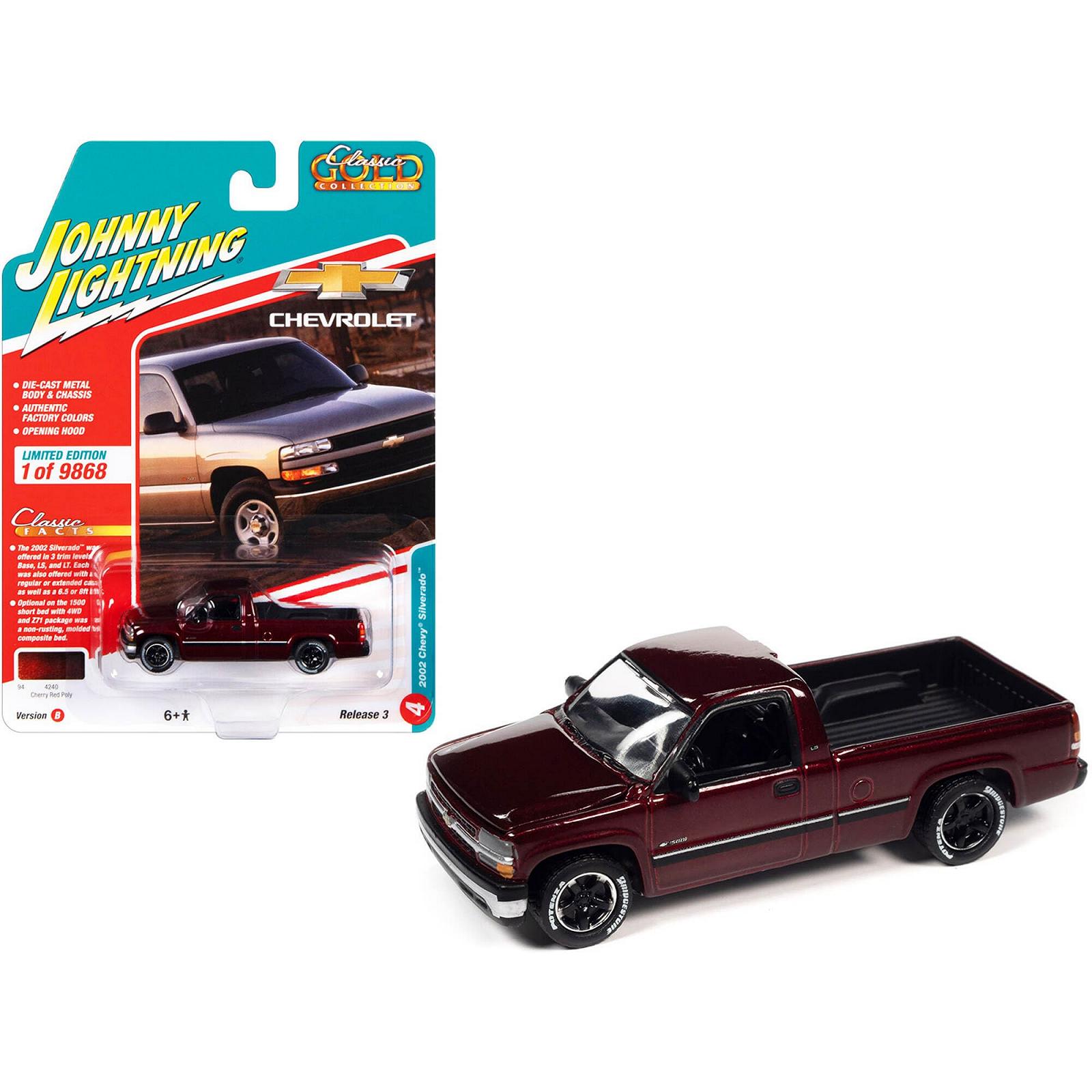Johnny Lightning - Chevrolet Silverado 2002 темно-червоний металевий, фото №1