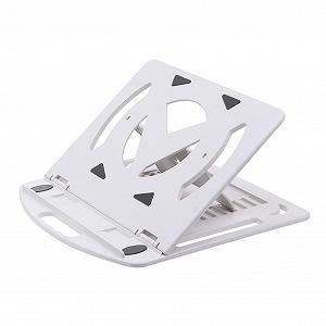 Подставка для ноутбука Yardenfun Регулируемая по высоте с вращающейся основой и держателем для телефона Эргономичная складная для улучшенного комфорта и вентиляции портативная Белая - Фото 1