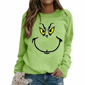 Рождественский свитер BHXUTK Зимний Рождественский Пуловер Рождественский Свитшот Топы с Длинными Рукавами Свитшот с Круглым Вырезом Рождественский Пуловер Элегантный Рождественский Пуловер для Женщин Девушек-Подростков synthetic.ua - Фото 1